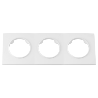 ПРОВАНС- рамка для розеток и выключателей 3 мест (квадрат) Белый СВЕТОПРИБОР
