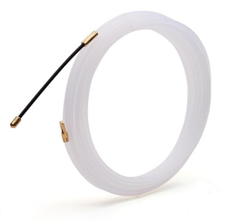 Нейлоновая кабельная протяжка NP диаметр 3мм длина 5м с наконечниками ( белая ) КВТ 