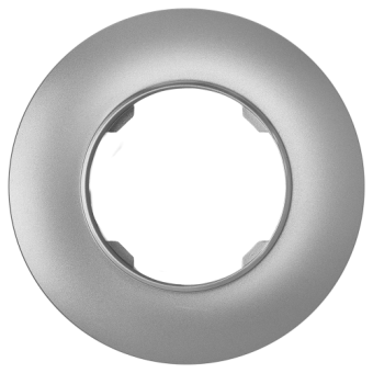 ПРОВАНС- рамка для розеток и выключателей 1 мест (круг) Серебро СВЕТОПРИБОР