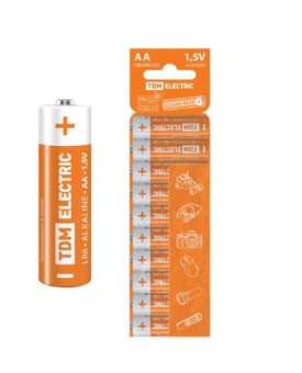 Батарейка пальчиковая алкалиновая LR6 AA Alkaline 1,5V SC-10 10шт/упак TDM