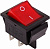 Выключатель клавишный 250V 20А (4с) ON-OFF красный  с подсветкой  REXANT